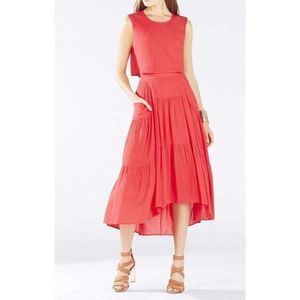 BCBG Maxazria Aureana Peasant Skirt Midi Dress